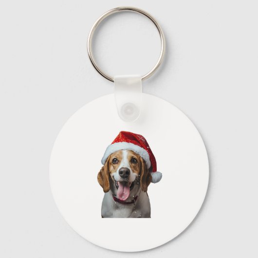 Beagle Weihnachten Schlüsselanhänger (Vorderseite)