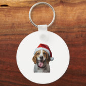 Beagle Weihnachten Schlüsselanhänger (Vorderseite)