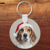 Beagle Weihnachten Schlüsselanhänger (Vorderseite)