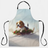 Beagle Weihnachten Schnee Winter Schürze (Vorderseite)