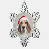 Beagle Weihnachten Schneeflocken Zinn-Ornament (Rechts)