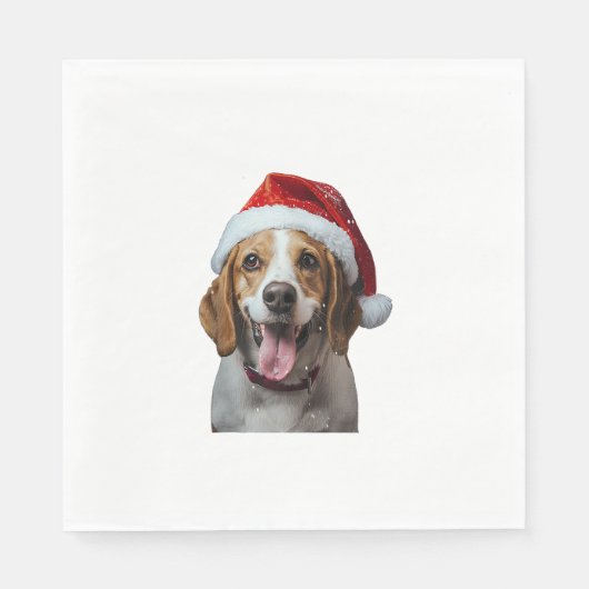 Beagle Weihnachten Serviette (Vorderseite)