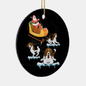 Beagle Weihnachten Weihnachtsfeier Beagle Rentierh Keramik Ornament (Rechts)