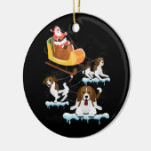Beagle Weihnachten Weihnachtsfeier Beagle Rentierh Keramik Ornament (Links)