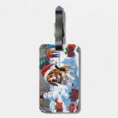 Beagle Weihnachten Weihnachtsfest Schneeszene Gepäckanhänger (Rückseite vertikal)