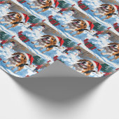 Beagle Weihnachten Weihnachtsfest Schneeszene Geschenkpapier (Ecke)