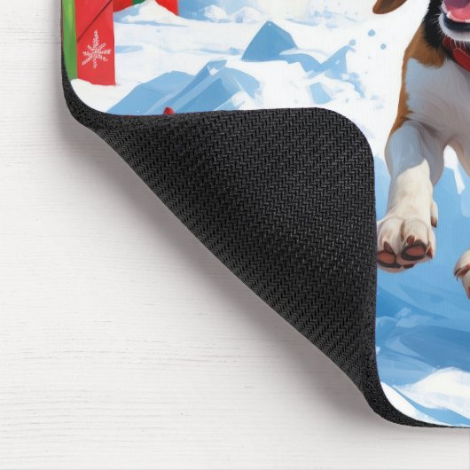 Beagle Weihnachten Weihnachtsfest Schneeszene Mousepad (Ecke)