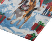Beagle Weihnachten Weihnachtsfest Schneeszene Schneidebrett (Ecke)