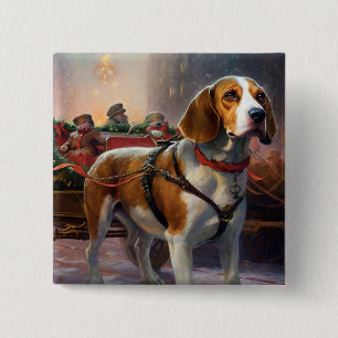 Beagle Weihnachts-Feiertage Button