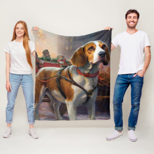 Beagle Weihnachts-Feiertage Fleecedecke