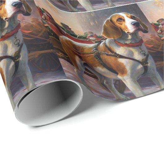 Beagle Weihnachts-Feiertage Geschenkpapier (Rolleneckpunkt)