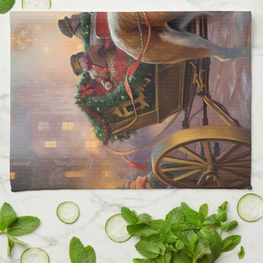 Beagle Weihnachts-Feiertage Geschirrtuch (Gefaltet)