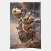 Beagle Weihnachts-Feiertage Geschirrtuch (Vertikal)