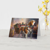 Beagle Weihnachts-Feiertage Karte (Gelbe Blume)
