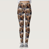 Beagle Weihnachts-Feiertage Leggings (Vorderseite)