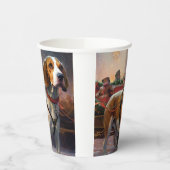 Beagle Weihnachts-Feiertage Pappbecher (Links)