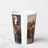 Beagle Weihnachts-Feiertage Pappbecher (Rechts)