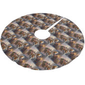 Beagle Weihnachts-Feiertage Polyester Weihnachtsbaumdecke (Schrägansicht)