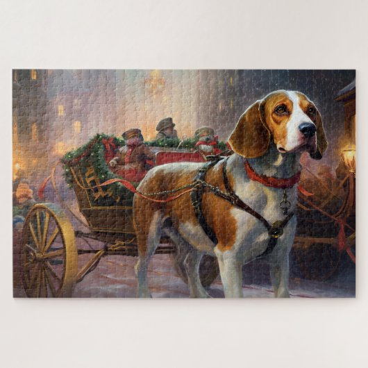 Beagle Weihnachts-Feiertage Puzzle (Horizontal)