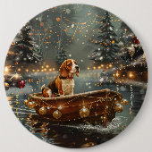 Beagle Weihnachts-Festreise Button (Vorderseite)