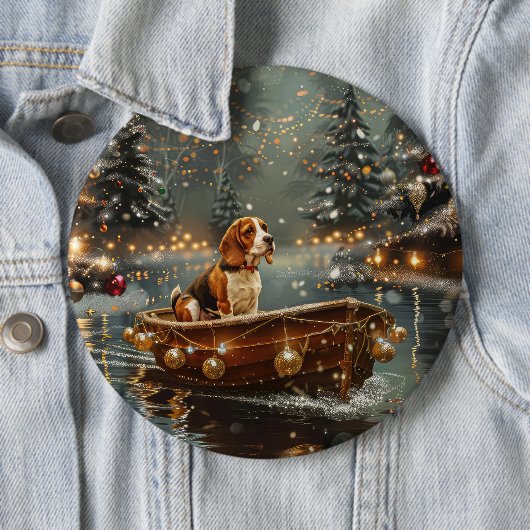 Beagle Weihnachts-Festreise Button (Beispiel)