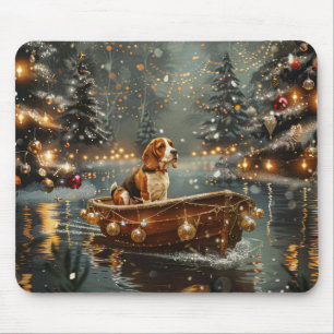 Beagle Weihnachts-Festreise Mousepad