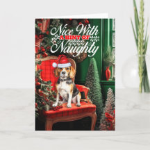 Beagle Weihnachts-Hund Naughty oder Nice
