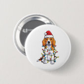 Beagle Weihnachts-Shirt Weihnachtsmannmütze Weihna Button (Vorne & Hinten)