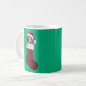 Beagle Weihnachts-Strumpf Kaffeetasse (Vorderseite Links)