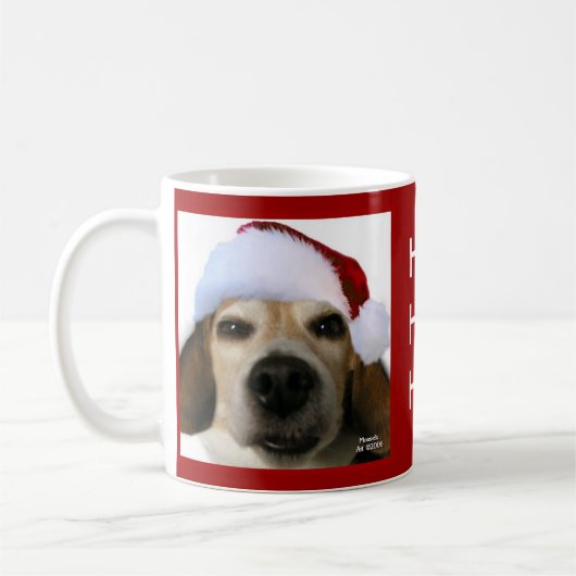 Beagle Weihnachts-Tasse Kaffeetasse (Links)