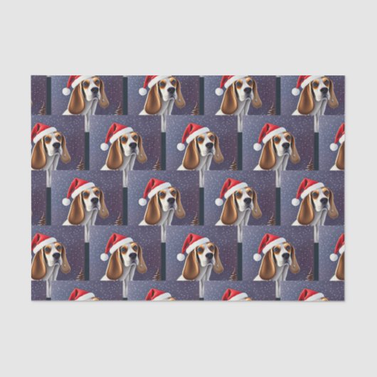 Beagle Weihnachts-Weihnachtszeitung Seidenpapier (Vorderseite)