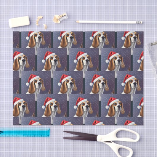 Beagle Weihnachts-Weihnachtszeitung Seidenpapier (Handwerk)