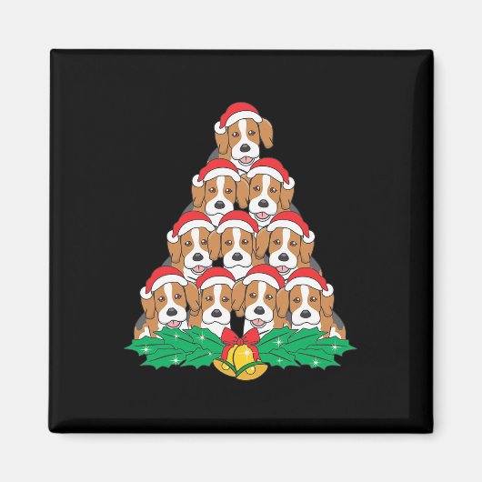 Beagle Weihnachtsbaum Beagle Hund Lover Urlaub Magnet (Vorne)