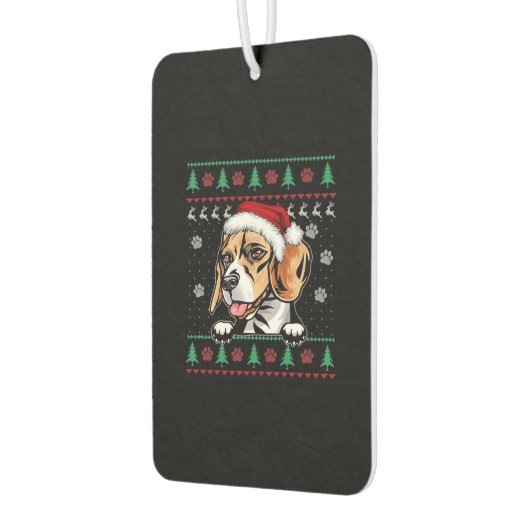 Beagle Weihnachtsbaum Hund Xmas Oversifizierter T Autolufterfrischer (Links)