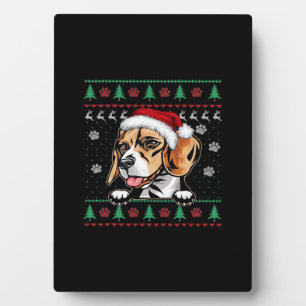 Beagle Weihnachtsbaum Hund Xmas Oversifizierter T Fotoplatte