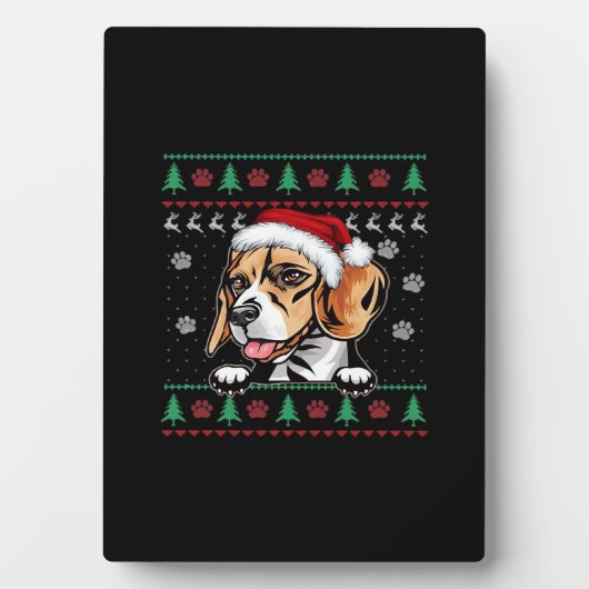 Beagle Weihnachtsbaum Hund Xmas Oversifizierter T  Fotoplatte (Vorderseite)