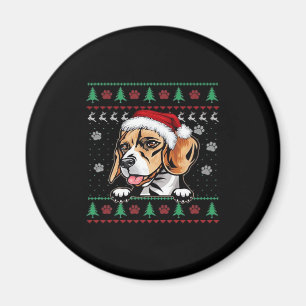 Beagle Weihnachtsbaum Hund Xmas Oversifizierter T Magnet