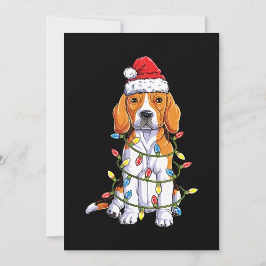 Beagle Weihnachtsbaum Lichter Weihnachten Weihnach Ankündigung (Vorderseite)