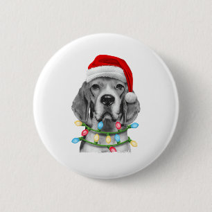 Beagle Weihnachtsbaum Lichter Weihnachten Weihnach Button
