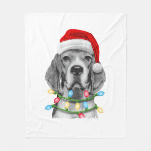 Beagle Weihnachtsbaum Lichter Weihnachten Weihnach Fleecedecke