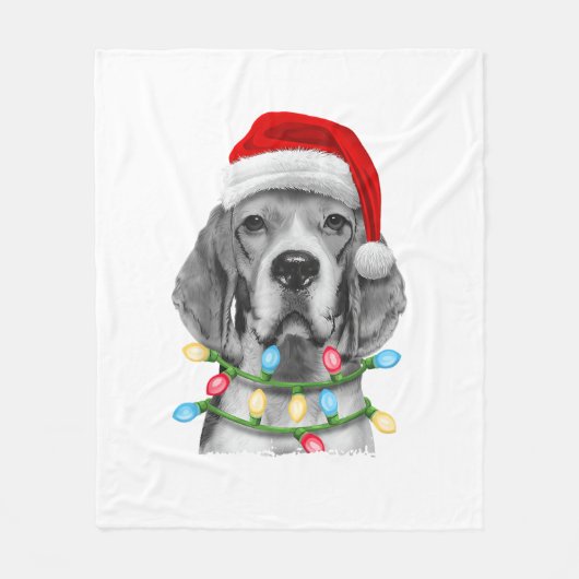 Beagle Weihnachtsbaum Lichter Weihnachten Weihnach Fleecedecke (Vorderseite)