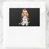 Beagle Weihnachtsbaum Lichter Weihnachten Weihnach Rechteckiger Aufkleber (Tasche)