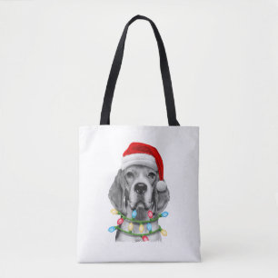 Beagle Weihnachtsbaum Lichter Weihnachten Weihnach Tasche