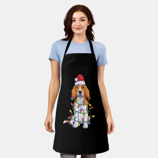 Beagle Weihnachtsbaum Lichter Weihnachtsgeschenke  Schürze (Getragen)