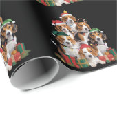 Beagle Weihnachtsbaum mit Weihnachtsmannmütze Hund Geschenkpapier (Rolleneckpunkt)