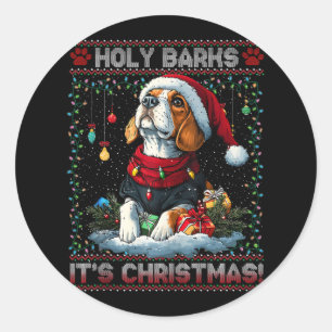 Beagle Weihnachtsbaumleuchten Dekorationen Hund Lo Runder Aufkleber