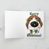 Beagle Weihnachtsbeleuchtung Feiertagskarte (Innenseite)