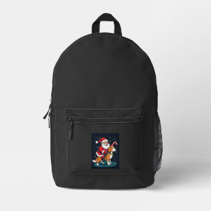 Beagle Weihnachtsbeleuchtung Weihnachtsmann Reitet Bedruckter Rucksack
