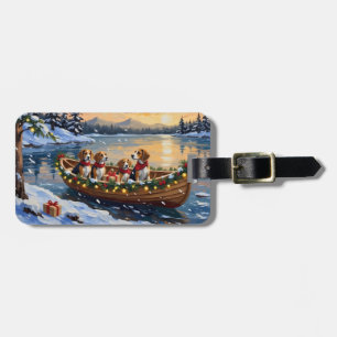 Beagle Weihnachtsboot-Feiertag Gepäckanhänger