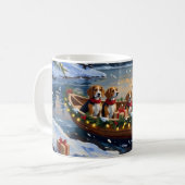 Beagle Weihnachtsboot-Feiertag Kaffeetasse (Vorderseite Links)